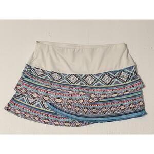 Lucky in Love White Geometric Patterned Pickleball/Tennis/Golf Skort, Size M